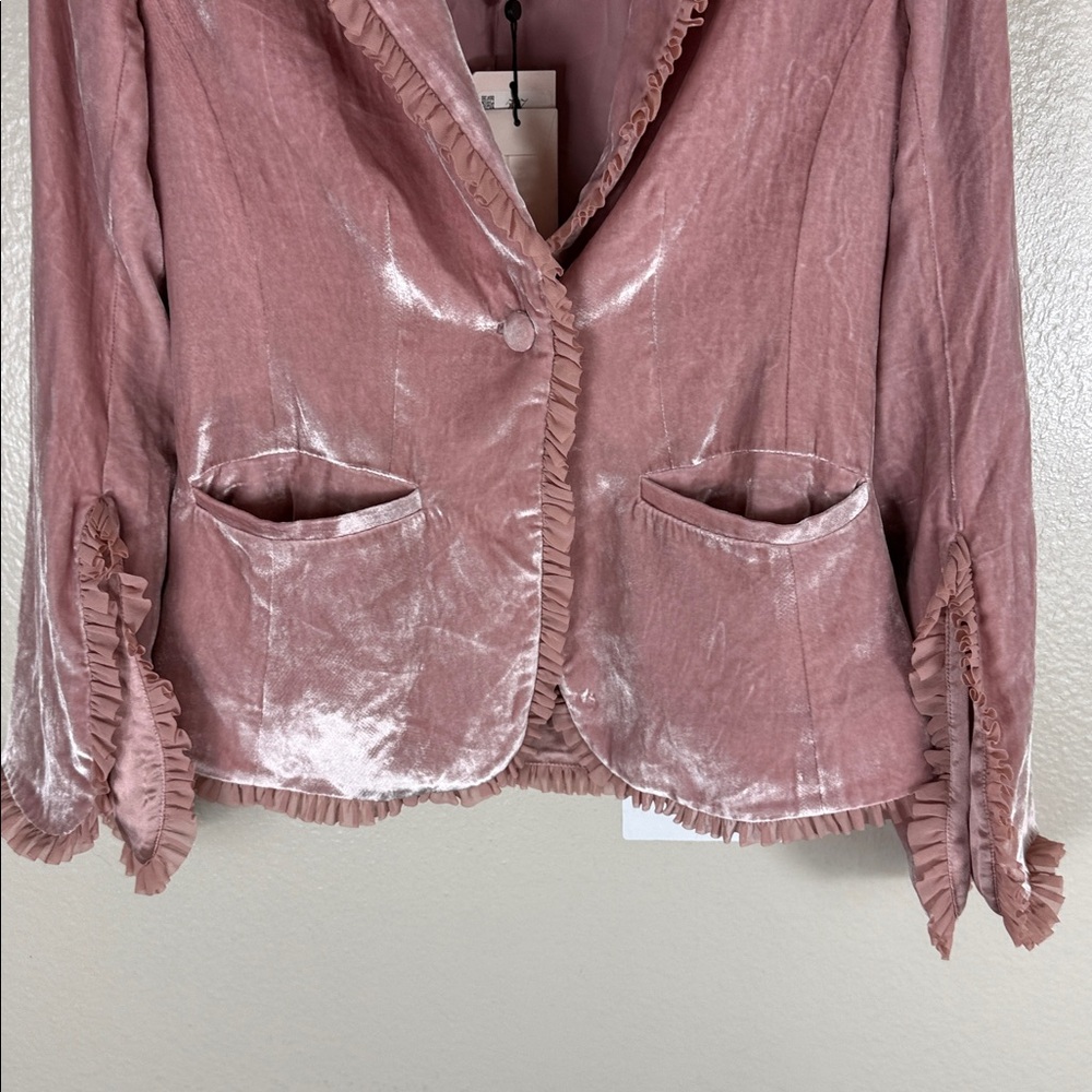 Cinq à Sept Rowland Mauve Velvet Blazer - Picture 8 of 10